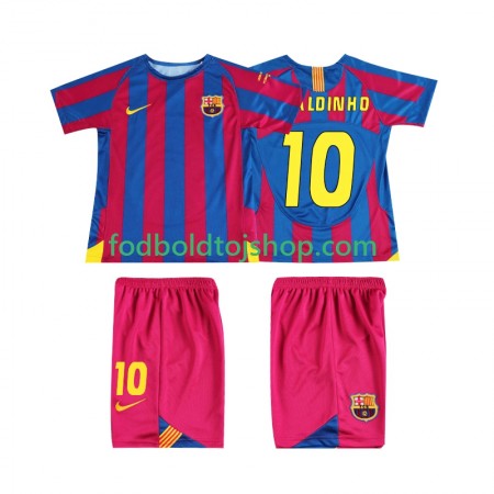FC Barcelona RONALDINHO 10 Champions League 2006 Retro Børn Hjemme trøje 2005 S/S